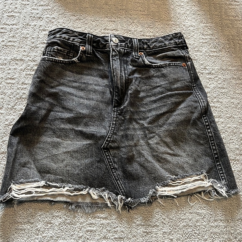 Black jean skirt